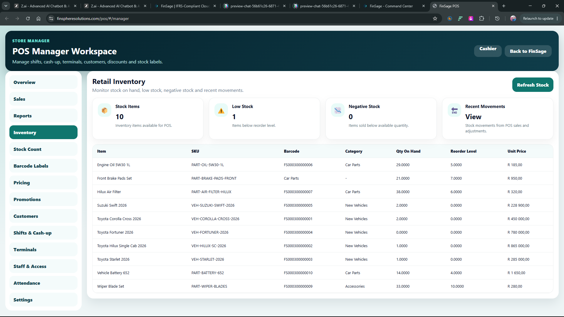 POS Manager Inventory