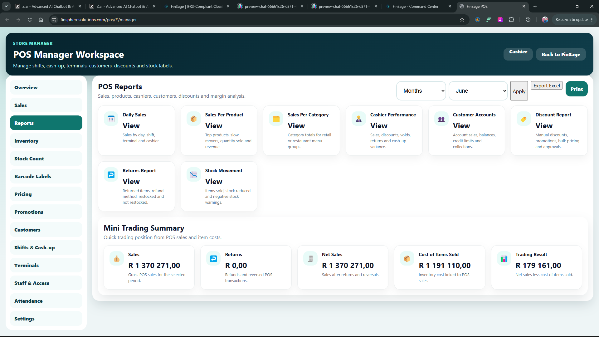 POS Manager Reports